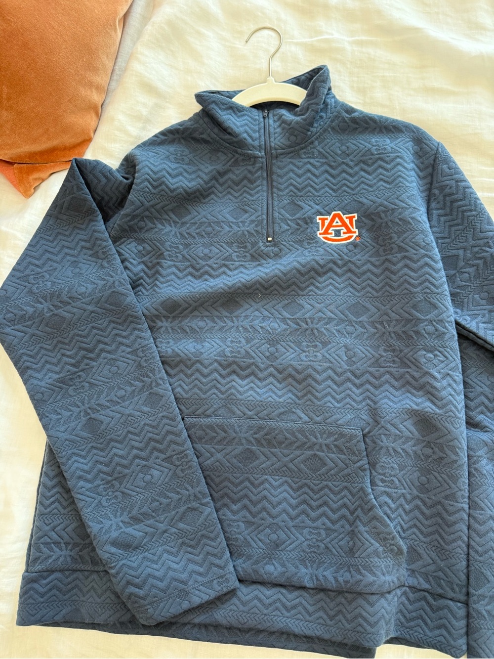 Auburn University Navy Quarter-Zip Fleece Pullover
